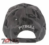 NEW! DOG PITBULL HEAD BASEBALL CAP HAT CAMOUFLAGE GRAY