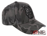 NEW! DOG PITBULL HEAD BASEBALL CAP HAT CAMOUFLAGE GRAY