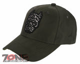 NEW! DOG PITBULL HEAD BASEBALL CAP HAT CAMOUFLAGE OLIVE