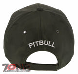 NEW! DOG PITBULL HEAD BASEBALL CAP HAT CAMOUFLAGE OLIVE