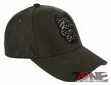 NEW! DOG PITBULL HEAD BASEBALL CAP HAT CAMOUFLAGE OLIVE