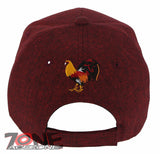 NEW! BIG COCK ROOSTER FIGHT BASEBALL CAP HAT BURGUNDY