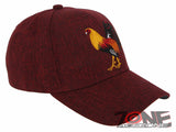 NEW! BIG COCK ROOSTER FIGHT BASEBALL CAP HAT BURGUNDY