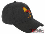 NEW! BIG COCK ROOSTER FIGHT BASEBALL CAP HAT GRAY