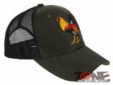 NEW! BIG COCK ROOSTER FIGHT MESH TRUCKER SNAPBACK BALL CAP HAT CAMOUFLAGE OLIVE