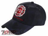 FD FIRE DEPARTMENT FIRST IN LAST OUT BASEBALL CAP HAT CAMOUFLAGE NAVY