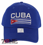 NEW! CUBA FLAG COTTON BASEBALL CAP HAT BLUE