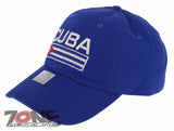 NEW! CUBA FLAG COTTON BASEBALL CAP HAT BLUE