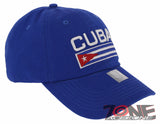 NEW! CUBA FLAG COTTON BASEBALL CAP HAT BLUE