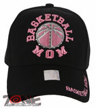 NEW! BASKETBALL MOM SPORT STONE BASEBALL CAP HAT BLACK