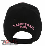NEW! BASKETBALL MOM SPORT STONE BASEBALL CAP HAT BLACK