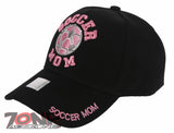 NEW! SOCCER MOM SPORT STONE BASEBALL CAP HAT BLACK