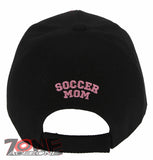 NEW! SOCCER MOM SPORT STONE BASEBALL CAP HAT BLACK