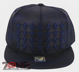 NEW! MULTIPLE STAR FLAT BILL SNAPBACK BASEBALL CAP HAT CAMOUFLAGE NAVY