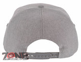 NEW! DOG PITBULL HEAD FLAT BILL 7 PANEL SNAPBACK BASEBALL CAP HAT GRAY