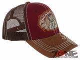 NEW! OUR LADY OF GUADALUPE CATHOLIC MEXICAN TRUCKER BASEBALL CAP HAT BURGUNDY
