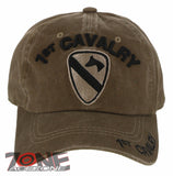 NEW! US ARMY 1ST CAVALRY DISTRESSED VINTAGE BASEBALL CAP HAT TAN