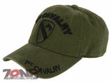 NEW! US ARMY 1ST CAVALRY DISTRESSED VINTAGE BASEBALL CAP HAT OLIVE