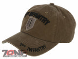 NEW! US ARMY 1ST INFANTRY DIVISION DISTRESSED VINTAGE BASEBALL CAP HAT TAN