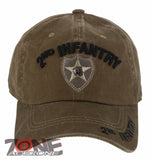 NEW! US ARMY 2ND INFANTRY DIVISION DISTRESSED VINTAGE BASEBALL CAP HAT TAN