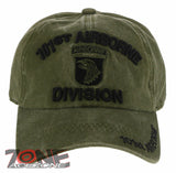 US ARMY 101ST ABN AIRBORNE DIVISION DISTRESSED VINTAGE BASEBALL CAP HAT OLIVE