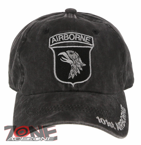 US ARMY 101ST ABN AIRBORNE DIV. EAGLE DISTRESSED VINTAGE BASEBALL CAP HAT GRAY