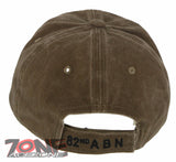 US ARMY BIG AA 82ND AIRBORNE DIVISION DISTRESSED VINTAGE BASEBALL CAP HAT TAN