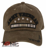 NEW! US ARMY VIETNAM VETERAN DISTRESSED VINTAGE BASEBALL CAP HAT TAN