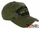 NEW! DESERT STORM VETERAN RIBBON BAR DISTRESSED VINTAGE BASEBALL CAP HAT OLIVE