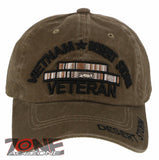 NEW! VIETNAM DESERT STORM VETERAN DISTRESSED VINTAGE BASEBALL CAP HAT TAN