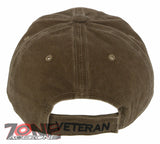 NEW! VIETNAM DESERT STORM VETERAN DISTRESSED VINTAGE BASEBALL CAP HAT TAN