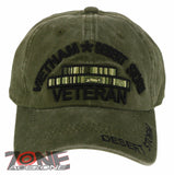 NEW! VIETNAM DESERT STORM VETERAN DISTRESSED VINTAGE BASEBALL CAP HAT OLIVE