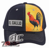 NEW! EL GALLO ROOSTER MEXICAN LOTERIA BINGO SNAPBACK BASEBALL CAP HAT NAVY