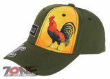 NEW! EL GALLO ROOSTER MEXICAN LOTERIA BINGO SNAPBACK BASEBALL CAP HAT OLIVE