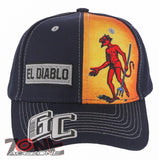 NEW! EL DIABLO MEXICAN LOTERIA BINGO SNAPBACK BASEBALL CAP HAT NAVY