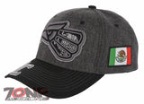 NEW! HECHO EN MEXICO MEXICAN EAGLE SNAPBACK BASEBALL CAP HAT GRAY BLACK
