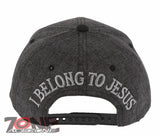 BACK OFF DEVIL I BELONG TO JESUS CHRISTIAN SNAPBACK BASEBALL CAP HAT GRAY BLACK