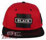 NEW! PVC BLACK B FLAT BILL COTTON SNAPBACK BASEBALL CAP HAT RED BLACK