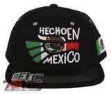NEW! HECHO EN MEXICO FLAG EAGLE FLAT BILL COTTON SNAPBACK BASEBALL CAP HAT BLACK