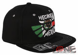 NEW! HECHO EN MEXICO FLAG EAGLE FLAT BILL COTTON SNAPBACK BASEBALL CAP HAT BLACK