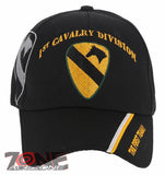 NEW! US ARMY 1ST CAVALRY DIVISION THE FIRST TEAM! BASEBALL CAP HAT BLACK