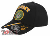 NEW! US ARMY ROUND SIDE ROUND LOGO BASEBALL CAP HAT BLACK