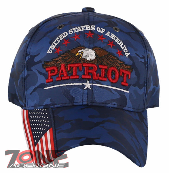UNITED STATE OF AMERICA STAR PATRIOT EAGLE FLAG BASEBALL CAP HAT NAVY CAMO