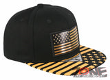 NEW! USA FLAG VISOR USA FLAG FLAT BILL SNAPBACK BASEBALL CAP HAT BLACK
