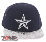 NEW! DALLAS STAR TEXAS FLAT BILL 7 PANEL BANDANA SNAPBACK BASEBALL CAP HAT NAVY