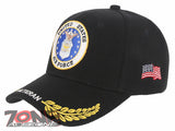 NEW! US AIR FORCE USAF ROUND VETERAN LEAF SHADOW CAP HAT BLACK