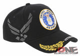 NEW! US AIR FORCE USAF ROUND VETERAN LEAF SHADOW CAP HAT BLACK