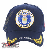 NEW! US AIR FORCE USAF ROUND VETERAN LEAF SHADOW CAP HAT NAVY