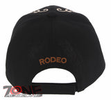 NEW! RODEO 100% COWBOY RIDER HORSESHOE COWBOY BASEBALL CAP HAT BLACK