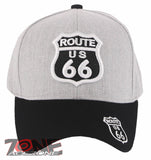NEW! US ROUTE 66 LOS ANGELES TO CHICAGO BASEBALL CAP HAT GRAY BLACK
